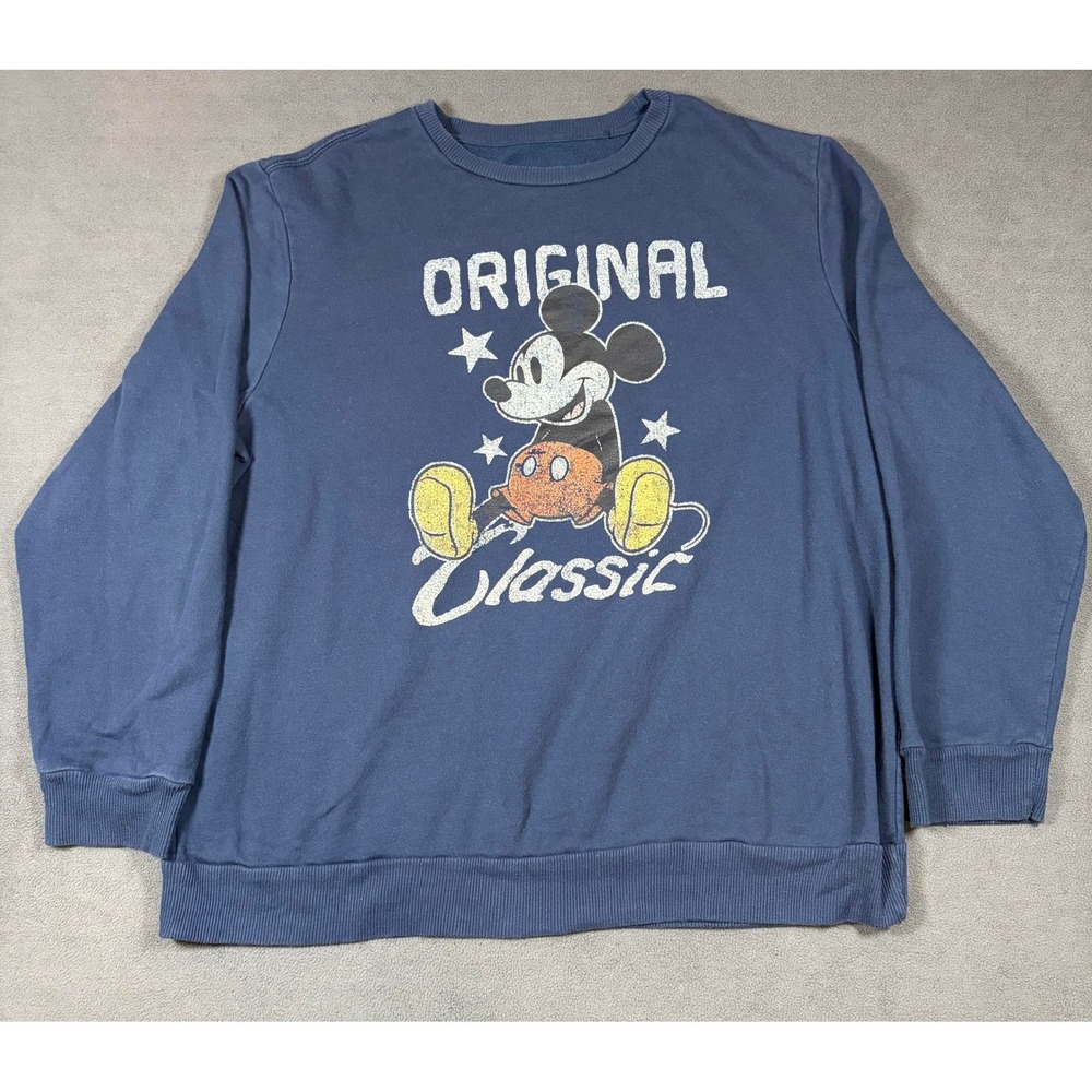 Disney Mickey Mouse Sweatshirt XXL Blue Original Classic Graphic Pullover